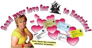 send your love for The Pirate Bay to Beatrice